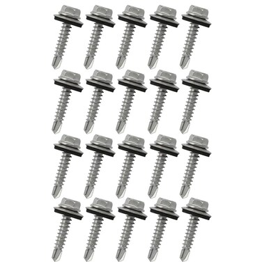 TAODAN 20pcs #10 x 1 Inch Metal Roofing Screws Galvanized Hex Head Sheet Metal Roof Screw for Corrugated Roofing