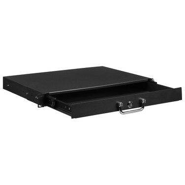 MECCANIXITY 1U Rack Mount Drawer for 19 Inch AV/Network/DJ Equipment Racks or Cabinets with Lock and Key