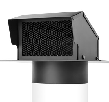 Q-Hillstar Roof Vent 6 Inch, Stainless Steel Roof Exhaust Vent for Ventilation System with Damper, Rainproof and Snowproof Black