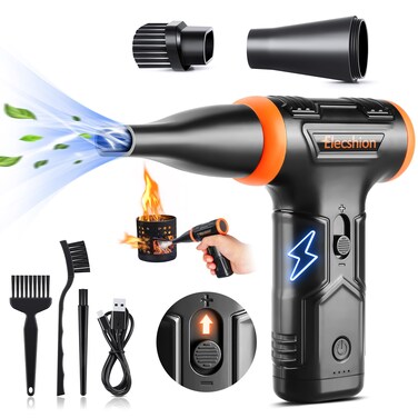 Compressed Air - Electric Air Duster, 50 mph Wind Variable Speed Canned Air for PC/Computer/Blaster/Electronics/Home Cleaning, 110000RPM Air Blower to Spray Air Can Dust Off Keyboard Cleaner