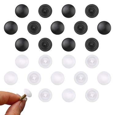 100PCS Plastic Screw Caps for Screws Head 11MM White Black Waterproof Screw Cap Covers Screw Protection Cap Decorative Cover for Phillips Screw Heads Suitable for Bookcase Shoe Cabinet