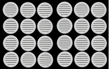 White 4" Round Plastic Soffit Air Vent 50 Pack