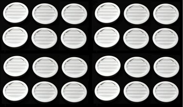 White 2.5" Round Plastic Soffit Air Vent 50 Pack