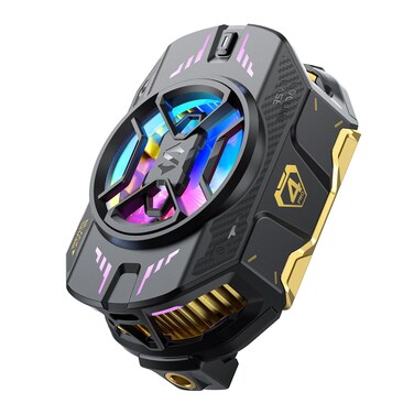 Cell Phone Cooler for Gaming Black Shark FunCooler 4 Pro, 27W Mobile Phone Cooling Fan with Sleep Timer/Fan Speed Settings for 2.59-3.46 inches iPhone/Android Heatsink, Cellphone Radiator RGB Light