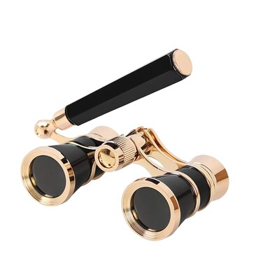 AouloveS Opera Glasses Binoculars 3 X 25 Compact and Lightweight with Built-in Foldable Theater Glasses, Adjustable Handle for Adults Kids Women in Music Concerts and Opera Houses (Black)