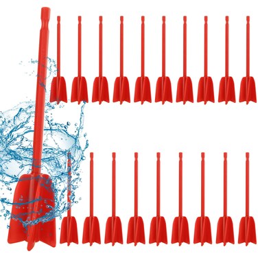 WOPPLXY 20 Pcs Paint Mixer Drill Attachment, Paint Stirrer for Drill, Helix Paint Mixer Resin Mixer Epoxy Plastic Paddles for Mixing Resin, Epoxy, Silicone Molds (Red)