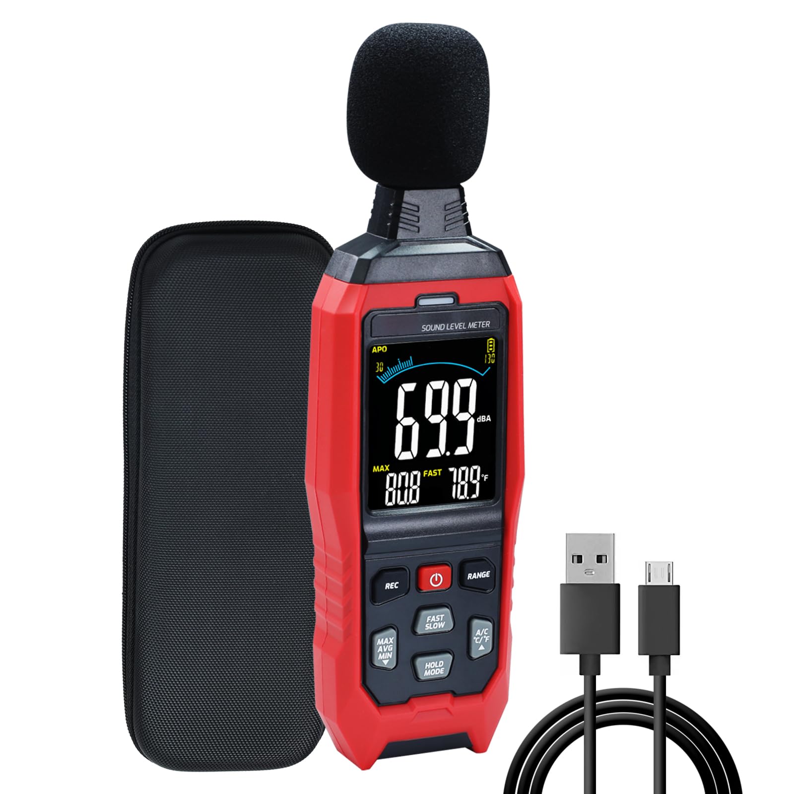 Buy Sound Level Meter Data Logger Decibel Meter with Record Function ...