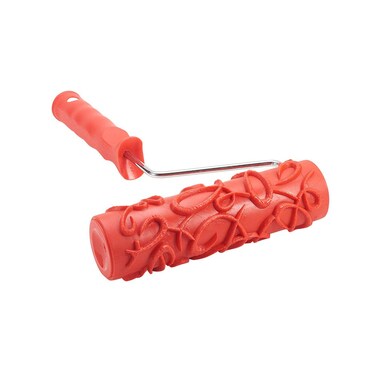 Fielect 17.5cm / 7" Paint Roller Brush,Home Wall,Art Paint Coloring, Primer, Rubber Paint Roller Red Silver Painting Brush 1 Pcs for Home Wall Building