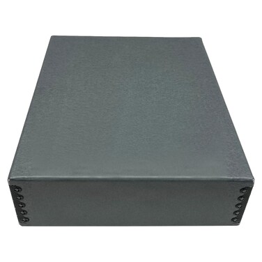 Golden State Art, Archival Storage Box, Acid-Free Drop Front Museum Box with Metal Edge for Storing Artwork Photos Documents Prints Arts And Crafts (Gray-9x12x3 Inches)