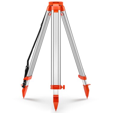 Saysurey Aluminum Survey Tripod Heavy Duty Construction Tripod Stand Laser Level Tripod with 5/8"-11 Thread Flat Head Quick Clamp Transit Tripod for Automatic Optical Level, Built in Strap