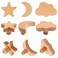 YuGtcen Wooden Cabinet Knobs, Star and Moon Shape Drawer Pulls Nursery Dresser Knobs Woodland Animals Wooden Knobs for Crafts Handles for Furniture Cupboard Closet Door (12, Moon Star Cloud)