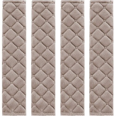 Tatuo 4 Pack Seat Belt Cover Extra Long Seat Belt Pads for Car Seatbelt Protector Soft Comfort Safe Belt Shoulder Strap Covers Harness Pads Helps Protect Your Neck and Shoulder(Khaki, 10.6 Inch)