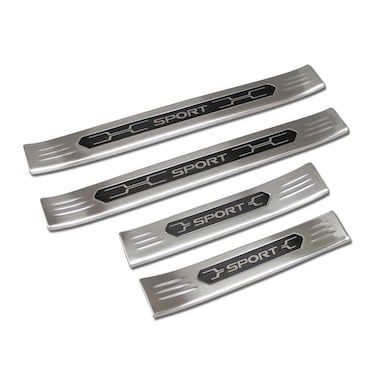Beautost Fit for Toyota RAV4 2019 2020 2021 2022 2023 2024 2025 Outside Door Sill Scuff Plate Guard Cover Trim Sport Style Stainless Steel (Silver)