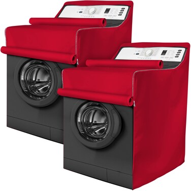 BlueStars 2PCS Washing Machine Covers For Top-load and Front-load Washer/Dryer - Premium Outdoor Protection For Most Washer Dryer Cover - W29&rdquo;x D28&rdquo;x H43&rdquo; (Red)