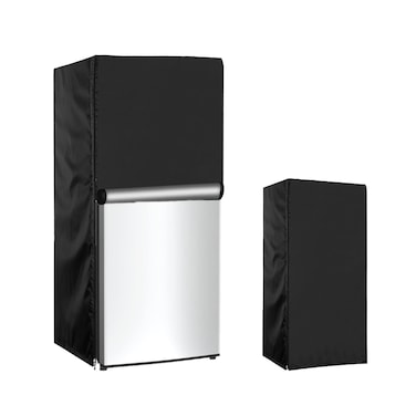 YZNKLXF Mini Refrigerator Cover 21''L x 21''W x 46''H,Suitable for 4.0-4.5 Cu.Ft Mini Fridge/Small Refrigerator, 600D Oxford Washable, Reusable, Front can be opened, Black