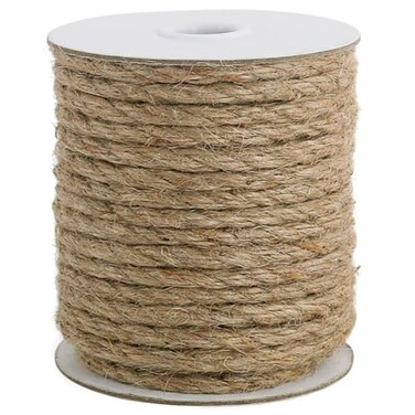 Vivifying 6mm Jute Rope, 33 Feet Strong Natural Jute Twine for Crafts, Cat Scratching Post, Garden Plants, Bundling and Hanging (Brown)