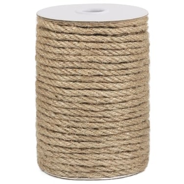 Vivifying 6mm Jute Rope, 132 Feet Strong Natural Jute Twine for Crafts, Cat Scratching Post, Garden Plants, Bundling and Hanging (Brown)