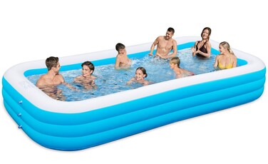 Large Inflatable Pool for Adults, 145" X 74" X 22" Oversized Thickened Family Blow Up Pool, Extra Large Swimming Pools for Backyard, Outdoor, Garden, Summer Water Party