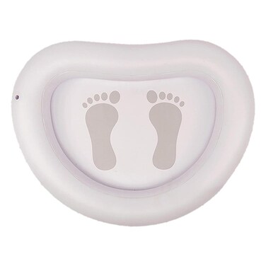 Pool Foot Bath Basin, Inflatable Foot Soaking Bath Basin Foot Bath for Pool Entry Ladder, Pool Foot Wash Basin for Above Ground Swimming Pools Hot Tub Spas(Style:with Footprint Print)