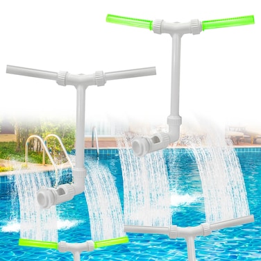 VirgoCCY 2-Pack Pool Fountain - Dual Spray Water Fountains for Above and In-Ground Pools, Adjustable Fluorescent Dual Spray Waterfall Sprinkler Cooler for Pool, High-Pressure Pool Spray Fountain.