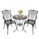 Withniture 3 Piece Outdoor Bistro Set,All Weather Cast Aluminum Patio Table and Chairs Set of 2 with 1.97" Umbrella Hole,Outdoor Dining Set Patio Bistro Set for Garden,Porch,Balcony,Black