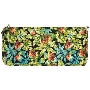 IN4 Care Patio Bench Cushion Covers for Outdoor Furniture with Ties,Water Resistant Loveseat/Settee Cushion Slipcover 42x18x3 Inch for Swing Porch Garden (Replacement Cover Only)-Tropical Green Leaves