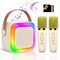 Mini Karaoke Machine for Kids Adults,Portable Bluetooth Karaoke Speaker with 2 Wireless Microphone and LED Lights,Toys for Party,Home KTV,Birthday for Girls 4, 5, 6, 7, 8,12+ Toddler Teens(Beige)