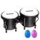 Soulmate Bongo Drum Set for Kids Beginners Adults 4&rdquo; and 5&rdquo; Transparent Percussion Bongos Drum with Tuning Wrench, Natural Finish(Black)