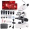 Binocular Compound Microscope 40X-2000X, Research Grade Professional Microscope with Dual Mechanical Stages and Coaxial Coarse/Fine Focus Knobs, Built-in Electronic Eyepieces, Adult Microscope