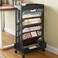 COVAODQ COAVODQ Book Cart with Wheels Mobile Bookshelf Rolling Bookshelf Organizer Bookcase Book Storage Rack, Book Movable Rolling Carts with Wheels for Office School, Black