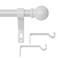 White Curtain Rods for Windows 66 to 120, Adjustable Long Curtain Rod for Outdoor Patio, Sliding Glass Door, Heavy Duty 5/8 Diameter Drapery Rod Set, 10 ft Metal Curtain Pole, Easy Install - White
