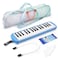 Haecsfl 32 Keys Melodica Instrument, Soprano Melodica Air Piano Keyboard Pianica with 2 Soft Long Tubes, 2 Short Mouthpieces and Carrying Bag(6-Blue)