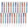 Aodaer 24 Pieces Multicolor Ballpoint Pens 0.5 mm 6 Colors Transparent Barrel Ballpoint Pen 6-in-1 Multicolor Retractable Ballpoint Pens for Office School Supplies Gifts