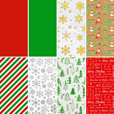Christmas Tissue Paper for Gift Bags 80 Sheets, Snowflake Snowman Pattern Christmas Wrapping Tissue Paper Bulk, AORZIT 14x20 Inch Tissue Paper for Gift Boxes Packaging Wrap DIY Arts Crafts