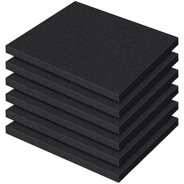 6 Pcs Polyurethane Foam Sheet, 16 x 12 x 1Inch Foam Inserts for Cases Cuttable Polyurethane Foam Pads Tool Box Foam for Cases Camera Toolbox Storage and Crafts