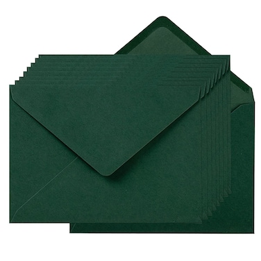 100 Pieces A6 Envelopes Colorful 4x6 Envelopes for Greeting Cards, Birthday, Weddings, Baby Shower Invitation Cards (6 1/2 x 4 3/4 Inches, Dark Green)
