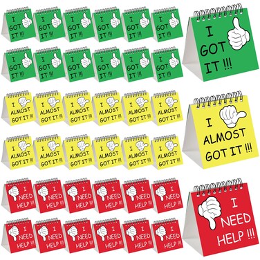 Harloon 36 Pcs I Need Help Mini Flip Chart Signs Self Assessment Cards Behavior Management Classroom Tools for Kids Teachers Classroom School Behavior Educational and Learning Activities Supplies