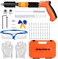 Concrete Nail Gun Kit with 220pcs Nails, 5 Speed Adjustable Manual Steel Nail Gun, Portable Nail Wall Fastening Tool for Red Brick Walls, Concrete Walls and Wooden Boards