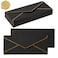 50 Pack #10 Business Envelopes with Gold Border, Self Seal Standard Envelopes with Gold Stickers for Office, Checks, Letter Mailing, Invoices, 4 1/8 x 9 1/2 Inches (Black)