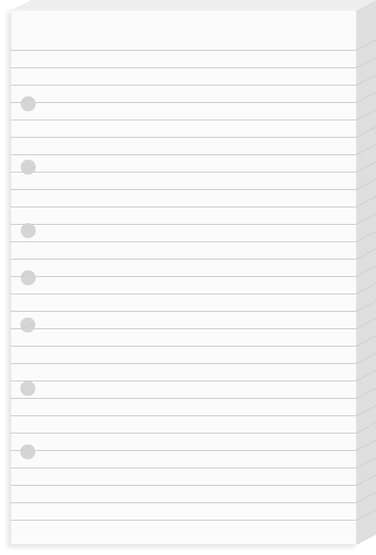 Lind Filler Paper for Mini Binder 5.5"x8.5", 100 Sheets, 7-Hole, White