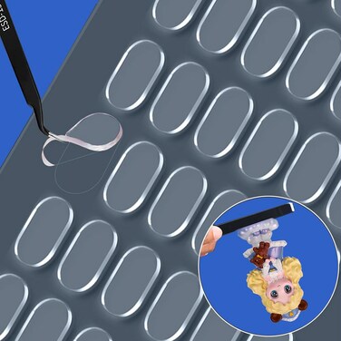 EYAEYAEYA Clear Removable Gel Glue Putty for Museum Action Figures, 0.31x 0.51" Sticky Dots Clear Double Sided Removable,Sticky Tack for Wall Hanging,Wax Mounting Putty (300 PCS)