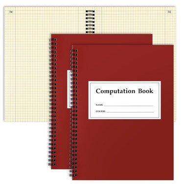 Fuyoooo 2 Pcs Computation Notebook Engineering Notebook for Drawings, Drafting, Planning, Engineering and Technical Applications, 4x4 Quad Ruled, 76 Sheets, 11-1/4" x 9-1/4" (Yellow)
