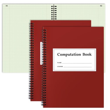 Fuyoooo 2 Pcs Computation Notebook Engineering Notebook for Drawings, Drafting, Planning, Engineering and Technical Applications, 4x4 Quad Ruled, 76 Sheets, 11-1/4 x 9-1/4 (Green)