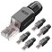 VCELINK RJ45 Connector Tool-Free, CAT6A Field Termination Plug, Gold Plated Modular Plug, UTP CAT6A Connector Toolless for 23 to 26 AWG Network Cable, 6 Pack, Black