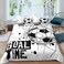 Erosebridal Kids Football Comforter Cover Full Size American Soccer Bedding Set Sports Games Duvet Cover for Boys Girls Children Geometric Polygon Bedspread Cover for Living Room, Black White