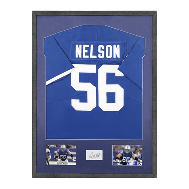 VERANI Jersey Frame Display Case with Tempered Glass - Jersey Shadow Box with Mat -Wall Mount Jersey Display Frame with Blue Mat for Baseball Basketball Soccer Hockey Sport Shirt and Uniform,Black