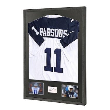 Mstrse Jersey Frame Display Case, Jersey Shadow Box,Jersey Frame with Tempered Glass,Mat and Hanger for Baseball Basketball Football Soccer Sport Shirt,Black