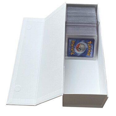 Vowcarol 800-Count Trading Card Storage Box, Topload Hard Case Storage Box, Hobby Box for Game Card within Top loader - White Magnetic Box 1 PACK