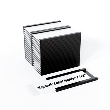 Nyvexon 20 Pack Magentic Label Holders, Magnetic Data Card with Inserts and Plastic Protectors for Metal Surface, 1 x 2 Inches