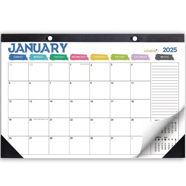 Desk Calendar 2025 Wall Calendars, January 2025 - December 2025 Monthly Planner Paper Office Desktop 17"X 12", 12-Months, Planning and Organizing Home, School, Office, Holiday, Vacation